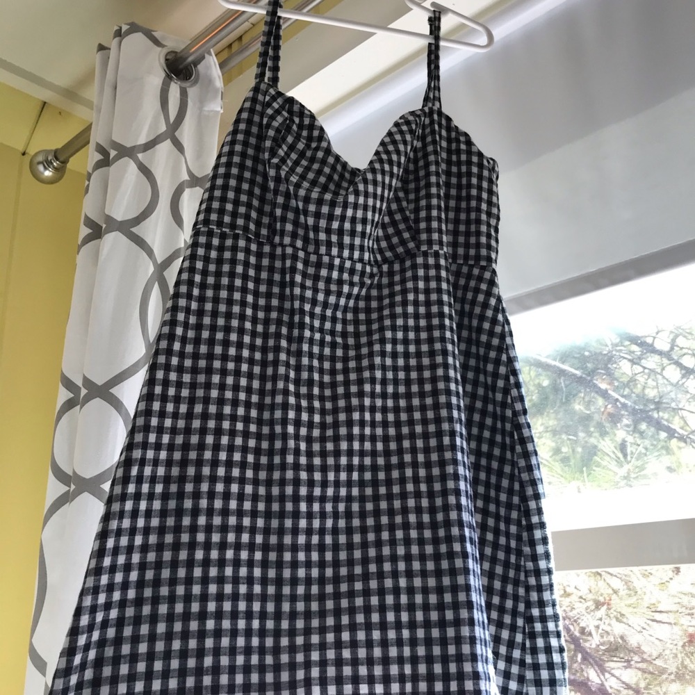 checkered brandy dress